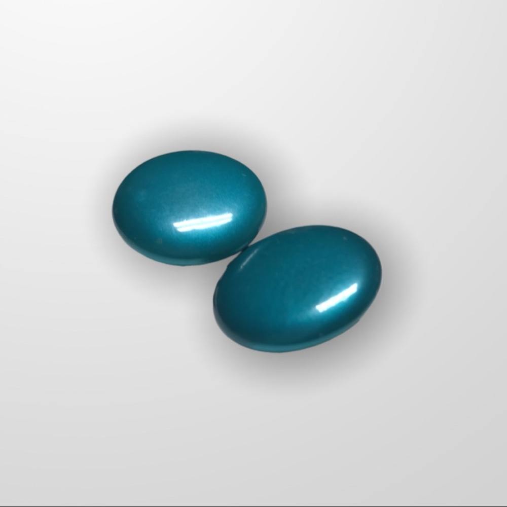 Vintage turquoise earrings clip ons button retro